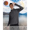 image:imageRoadbox Mens UPF 50 Hooded Fishing Shirts Long Sleeve Sun Protection Hoodie Hiking Running Swimming Rash Guard with MaskDark Gray