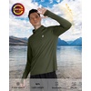 image:imageRoadbox Mens UPF 50 Hooded Fishing Shirts Long Sleeve Sun Protection Hoodie Hiking Running Swimming Rash Guard with MaskDark Green