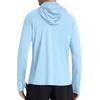image:imageRoadbox Mens UPF 50 Hooded Fishing Shirts Long Sleeve Sun Protection Hoodie Hiking Running Swimming Rash Guard with MaskLight Blue