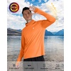 image:imageRoadbox Mens UPF 50 Hooded Fishing Shirts Long Sleeve Sun Protection Hoodie Hiking Running Swimming Rash Guard with MaskOrange