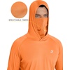image:imageRoadbox Mens UPF 50 Hooded Fishing Shirts Long Sleeve Sun Protection Hoodie Hiking Running Swimming Rash Guard with MaskOrange