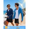 image:imageRoadbox Mens UPF 50 UV Sun Protection Hoodie Jacket Lightweight Full Zip Fishing Shirts for Hiking Running WorkoutBlue