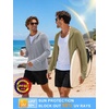 image:imageRoadbox Mens UPF 50 UV Sun Protection Hoodie Jacket Lightweight Full Zip Fishing Shirts for Hiking Running WorkoutKhaki