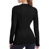 image:imageRoadbox Womens Compression Shirt Long Sleeve Quick Dry Athletic Base Layer Tops UPF 50 Running Workout Underscrub ShirtsBlack