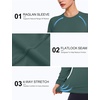 image:imageRoadbox Womens Compression Shirt Long Sleeve Quick Dry Athletic Base Layer Tops UPF 50 Running Workout Underscrub ShirtsDark Green