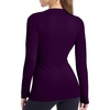 image:imageRoadbox Womens Compression Shirt Long Sleeve Quick Dry Athletic Base Layer Tops UPF 50 Running Workout Underscrub ShirtsDeep Purple