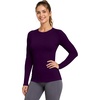image:imageRoadbox Womens Compression Shirt Long Sleeve Quick Dry Athletic Base Layer Tops UPF 50 Running Workout Underscrub ShirtsDeep Purple