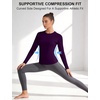 image:imageRoadbox Womens Compression Shirt Long Sleeve Quick Dry Athletic Base Layer Tops UPF 50 Running Workout Underscrub ShirtsDeep Purple