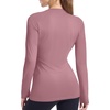 image:imageRoadbox Womens Compression Shirt Long Sleeve Quick Dry Athletic Base Layer Tops UPF 50 Running Workout Underscrub ShirtsDusty Rose