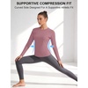 image:imageRoadbox Womens Compression Shirt Long Sleeve Quick Dry Athletic Base Layer Tops UPF 50 Running Workout Underscrub ShirtsDusty Rose