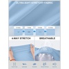 image:imageRoadbox Womens Compression Shirt Long Sleeve Quick Dry Athletic Base Layer Tops UPF 50 Running Workout Underscrub ShirtsLight Blue Grey