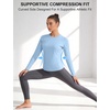 image:imageRoadbox Womens Compression Shirt Long Sleeve Quick Dry Athletic Base Layer Tops UPF 50 Running Workout Underscrub ShirtsLight Blue Grey