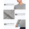 image:imageRoadbox Womens Compression Shirt Long Sleeve Quick Dry Athletic Base Layer Tops UPF 50 Running Workout Underscrub ShirtsLight Grey