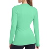 image:imageRoadbox Womens Compression Shirt Long Sleeve Quick Dry Athletic Base Layer Tops UPF 50 Running Workout Underscrub ShirtsMint Green