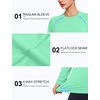 image:imageRoadbox Womens Compression Shirt Long Sleeve Quick Dry Athletic Base Layer Tops UPF 50 Running Workout Underscrub ShirtsMint Green