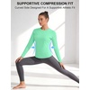 image:imageRoadbox Womens Compression Shirt Long Sleeve Quick Dry Athletic Base Layer Tops UPF 50 Running Workout Underscrub ShirtsMint Green