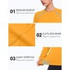 image:imageRoadbox Womens Compression Shirt Long Sleeve Quick Dry Athletic Base Layer Tops UPF 50 Running Workout Underscrub ShirtsOrange