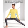 image:imageRoadbox Womens Compression Shirt Long Sleeve Quick Dry Athletic Base Layer Tops UPF 50 Running Workout Underscrub ShirtsPale Yellow