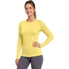image:imageRoadbox Womens Compression Shirt Long Sleeve Quick Dry Athletic Base Layer Tops UPF 50 Running Workout Underscrub ShirtsPale Yellow
