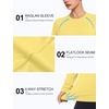 image:imageRoadbox Womens Compression Shirt Long Sleeve Quick Dry Athletic Base Layer Tops UPF 50 Running Workout Underscrub ShirtsPale Yellow