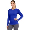 image:imageRoadbox Womens Compression Shirt Long Sleeve Quick Dry Athletic Base Layer Tops UPF 50 Running Workout Underscrub ShirtsRoyal Blue