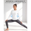 image:imageRoadbox Womens Compression Shirt Long Sleeve Quick Dry Athletic Base Layer Tops UPF 50 Running Workout Underscrub ShirtsWhite