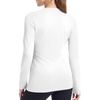 image:imageRoadbox Womens Compression Shirt Long Sleeve Quick Dry Athletic Base Layer Tops UPF 50 Running Workout Underscrub ShirtsWhite