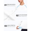 image:imageRoadbox Womens Compression Shirt Long Sleeve Quick Dry Athletic Base Layer Tops UPF 50 Running Workout Underscrub ShirtsWhite