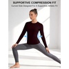image:imageRoadbox Womens Compression Shirt Long Sleeve Quick Dry Athletic Base Layer Tops UPF 50 Running Workout Underscrub ShirtsWine Red