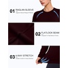 image:imageRoadbox Womens Compression Shirt Long Sleeve Quick Dry Athletic Base Layer Tops UPF 50 Running Workout Underscrub ShirtsWine Red