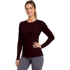 image:imageRoadbox Womens Compression Shirt Long Sleeve Quick Dry Athletic Base Layer Tops UPF 50 Running Workout Underscrub ShirtsWine Red