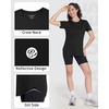 image:imageRoadbox Womens Workout Tops Short Sleeve UPF 50 Sun Protection Athletic Shirts Quick Dry Rash Guard for Gym Hiking Running01 Black