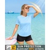 image:imageRoadbox Womens Workout Tops Short Sleeve UPF 50 Sun Protection Athletic Shirts Quick Dry Rash Guard for Gym Hiking Running02 Light Blue