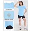 image:imageRoadbox Womens Workout Tops Short Sleeve UPF 50 Sun Protection Athletic Shirts Quick Dry Rash Guard for Gym Hiking Running02 Light Blue