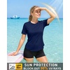 image:imageRoadbox Womens Workout Tops Short Sleeve UPF 50 Sun Protection Athletic Shirts Quick Dry Rash Guard for Gym Hiking Running04 Dark Blue
