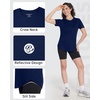 image:imageRoadbox Womens Workout Tops Short Sleeve UPF 50 Sun Protection Athletic Shirts Quick Dry Rash Guard for Gym Hiking Running04 Dark Blue