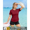 image:imageRoadbox Womens Workout Tops Short Sleeve UPF 50 Sun Protection Athletic Shirts Quick Dry Rash Guard for Gym Hiking Running08 Dark Red