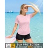 image:imageRoadbox Womens Workout Tops Short Sleeve UPF 50 Sun Protection Athletic Shirts Quick Dry Rash Guard for Gym Hiking Running09 Light Pink