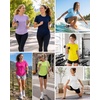 image:imageRoadbox Womens Workout Tops Short Sleeve UPF 50 Sun Protection Athletic Shirts Quick Dry Rash Guard for Gym Hiking Running10 Purple