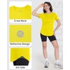 image:imageRoadbox Womens Workout Tops Short Sleeve UPF 50 Sun Protection Athletic Shirts Quick Dry Rash Guard for Gym Hiking Running11 Yellow