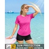 image:imageRoadbox Womens Workout Tops Short Sleeve UPF 50 Sun Protection Athletic Shirts Quick Dry Rash Guard for Gym Hiking Running12 Light Red