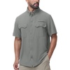 image:imageRoadbox Mens Fishing Shirts Short Sleeve Sun Protection Button Down Quick Dry Cooling Hiking Shirt for Travel Safari CampingLight Gray