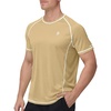 image:imageRoadbox Mens Short Sleeve Swim Shirt UPF 50 Quick Dry Rash Guard UV Sun Protection Water TShirt for Beach and SurfingKhaki