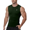 image:imageRoadbox Mens Sleeveless Compression Shirt Athletic Workout Tank Tops Sports Running Slimming Base Layer Army Green