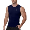 image:imageRoadbox Mens Sleeveless Compression Shirt Athletic Workout Tank Tops Sports Running Slimming Base Layer Navy Blue