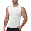 image:imageRoadbox Mens Sleeveless Compression Shirt Athletic Workout Tank Tops Sports Running Slimming Base Layer White