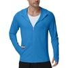 image:imageRoadbox Mens UPF 50 UV Sun Protection Hoodie Jacket Lightweight Full Zip Fishing Shirts for Hiking Running WorkoutBlue