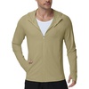 image:imageRoadbox Mens UPF 50 UV Sun Protection Hoodie Jacket Lightweight Full Zip Fishing Shirts for Hiking Running WorkoutKhaki