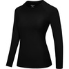 image:imageRoadbox Womens Compression Shirt Long Sleeve Quick Dry Athletic Base Layer Tops UPF 50 Running Workout Underscrub ShirtsBlack