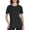 image:imageRoadbox Womens Workout Tops Short Sleeve UPF 50 Sun Protection Athletic Shirts Quick Dry Rash Guard for Gym Hiking Running01 Black